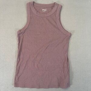 Women's Old Navy Ribbed Luxe Tank Size Medium Mauve Purple Cotton Blend‎ Casual